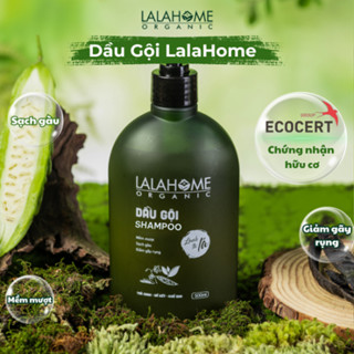 Dầu gội thảo dược, Trà Xanh, Bồ Kết, Khổ Qua LALAHOME ORGANIC - Giảm ngứa, sạch gàu, giảm gãy dụng tóc - Chai 500ml