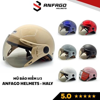 Nón bảo hiểm nửa đầu có kính ANFAGO HELMETS haly, nhẹ nhàng, thời trang, nhiều màu, Freesize (55-59cm)