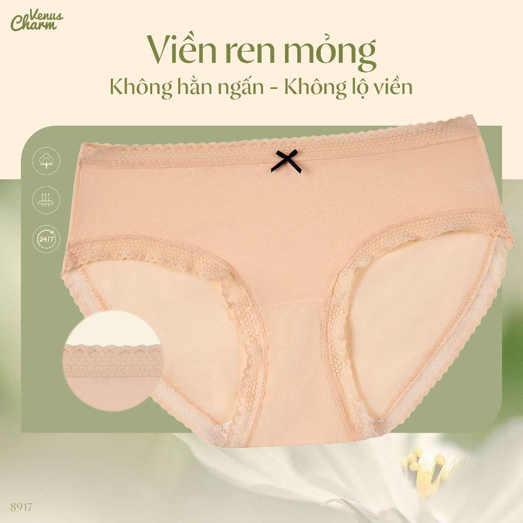 Quần lót nữ cao cấp Venus Charm thun lạnh ngàn lỗ thoáng nhẹ mát nhanh khô kháng khuẩn 8917 | BigBuy360 - bigbuy360.vn