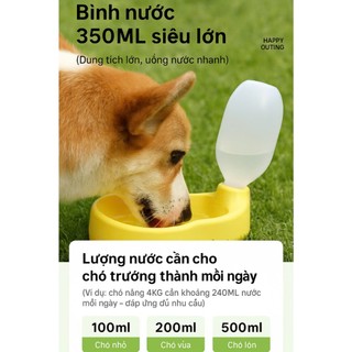 bình nước du lịch 350ml cho chó mèo - T3 PETS SHOP