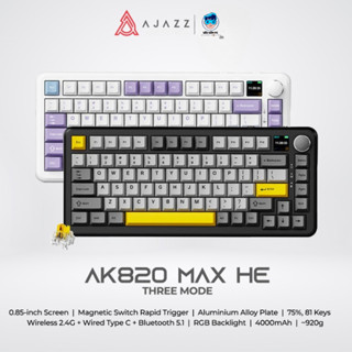 Bàn phím cơ gaming HE Rapid Trigger AJAZZ AK820 MAX - Magnetic Switch - Plate FR4 - Type C - Led RGB - Web Driver