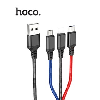 Cáp sạc 3in1 ba đầu ip+ Micro + Type C Hoco X76 dài 1m