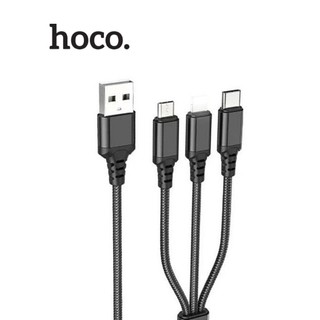 Cáp sạc 3in1 ba đầu ip+ Micro + Type C Hoco X76 dài 1m