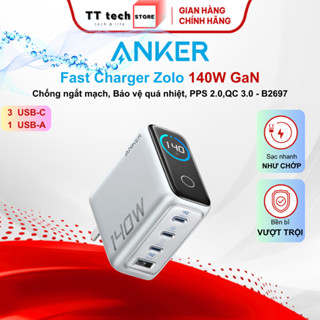 Củ sạc nhanh Anker Zolo 140W -B2697 3C1A GaN 5.0 | PD3.1 QC PPS 2.0 - Màn hình hiển thị thông minh