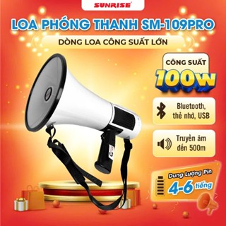 Loa phóng thanh cầm tay công suất lớn 100w sunrise sm-109 pro phát mp3, bluetooth, usb - sunrise sm-109pro