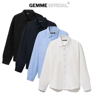 Áo sơ mi tay dài cotton Oxford big size GEMME MEN, trẻ trung, sang trọng, big size 55 - 150kg