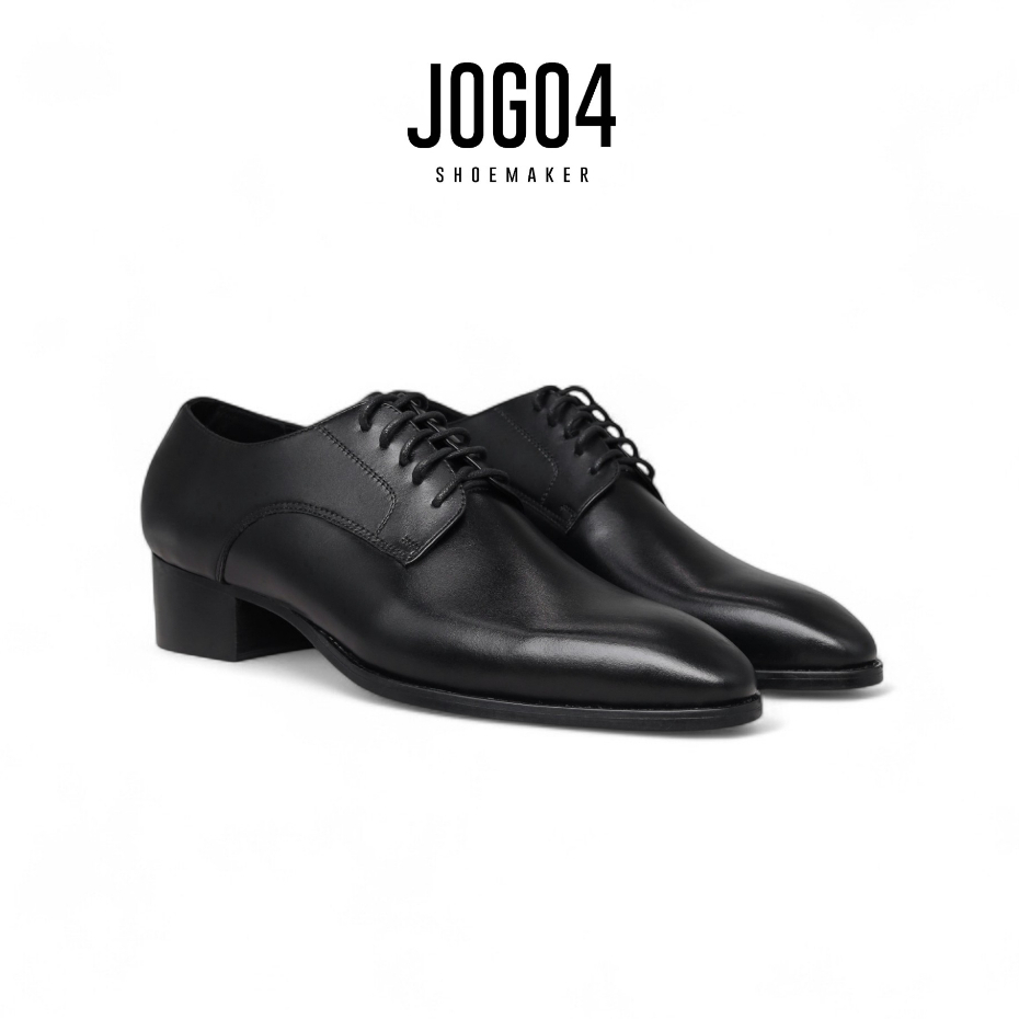 Giày da nam Derby JOG04 , đế phip gỗ high heel , da bò mộc , tăng chiều cao cho nam ( HH2 )