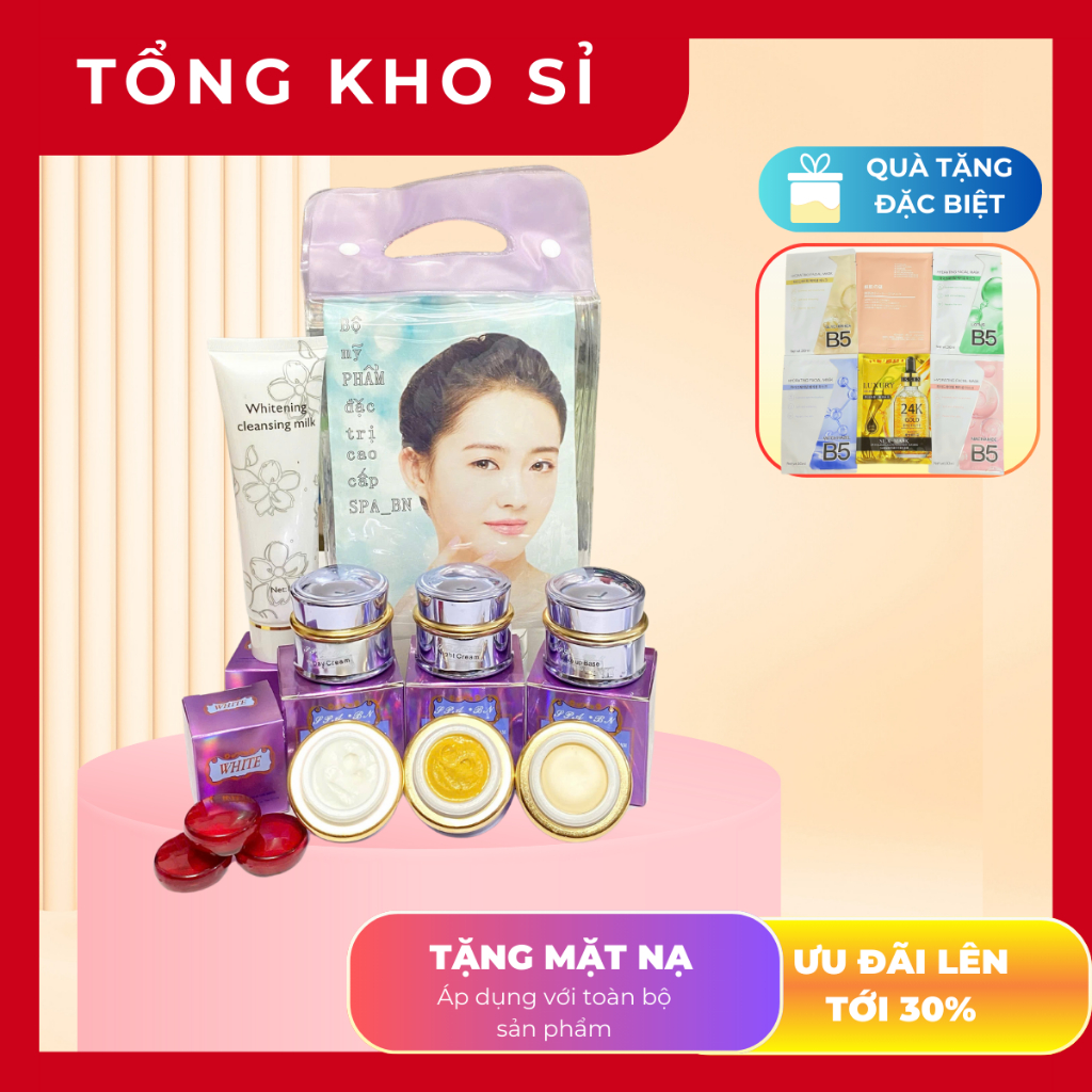 BỘ SPA BN 4IN1 DƯỠNG TRẮNG DA GIẢM MỜ THÂM NÁM