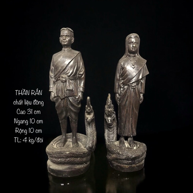 Thần Rắn- Ông bà rắn bằng đồng- Thần Rắn - rắn Naga- tượng đồng thờ cúng