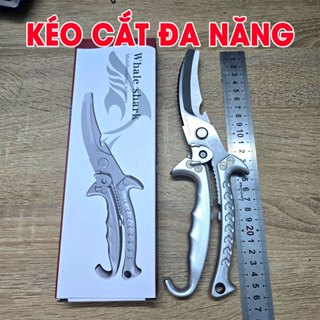 Kéo Cắt Gà Whale Shark Cao Cấp - Có Chức Năng Răng Cưa Kẹp Càng Cua - Gia dụng Gia Thành