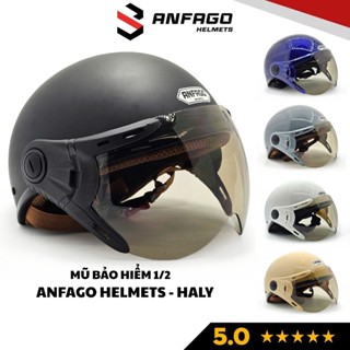 Mũ bảo hiểm 1/2 đầu có kính ANFAGO HELMETS haly, an toàn, thời trang, nhiều màu cho cả nam và nữ