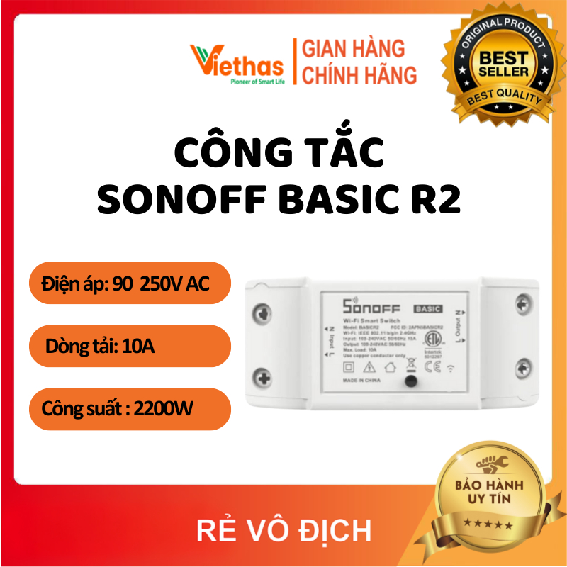 VIETHAS - Công Tắc Sonoff Basic R2 Điều Khiển Từ Xa Qua Wifi