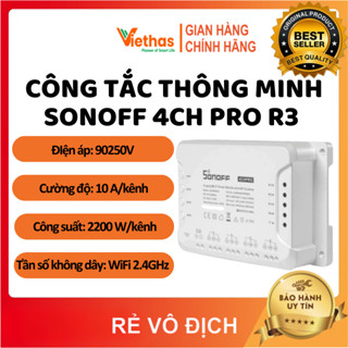 Công tắc thông minh SONOFF 4CH PRO R3 điều khiển từ xa qua WiFi và RF 4 kênh