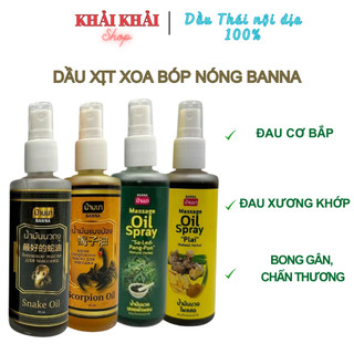  Dầu xoa bóp nóng dạng xịt Banna Spray 85ml Dầu rắn  bọ cạp  gừng  thảo dược Thái Lan giảm đau nhức 