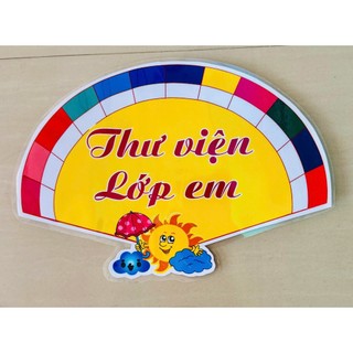[Trang trí thư viện] Sét Thư viện lớp em Mẫu Quạt kèm băng dính dán tường. Trang trí lớp học, hoặc phòng Thư viện.