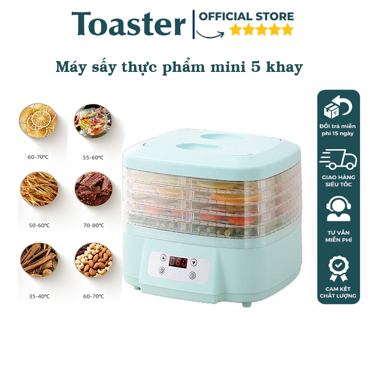 Máy Sấy Khô Thực Phẩm Sấy Khô Củ Quả Cỡ Nhỏ 5 Tầng Tiện Dụng Cho Gia Đình [BH 12 Tháng]
