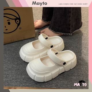  Dép nữ dép sục Mayto đế cao 5 cm form Mary Jane Trơn basic đế cùng màu kiểu sandal quai hậu CS-157 