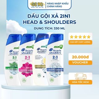 Dầu gội và xả 2in1 Head&Shoulders 330ml giúp sạch tóc, trị gàu, tạo cảm giác mát lạnh sảng khoái