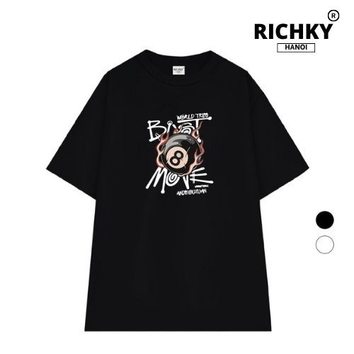 Áo Thun Richky Hanoi Premium Tee Bi A Lửa 8Ball Flames
