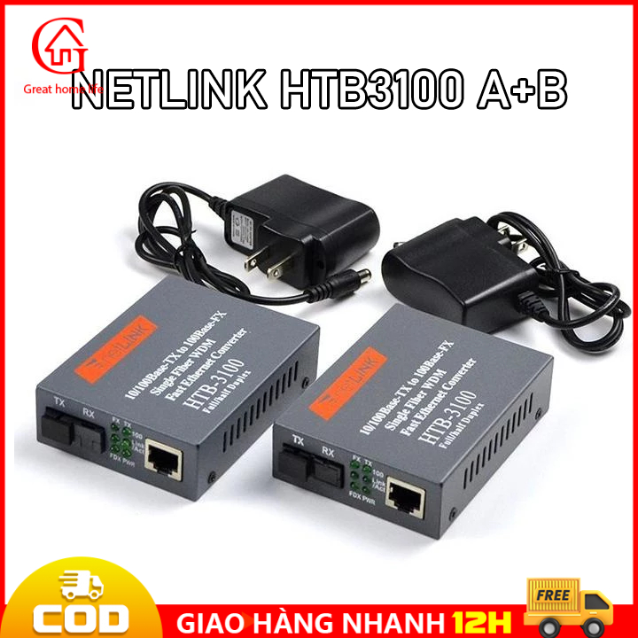 【🔥COD/12H】Bộ chuyển đổi quang điện, converter quang 10/100Mb/1000Mb 1 sợi và 2 sợi Mercury, Netlink