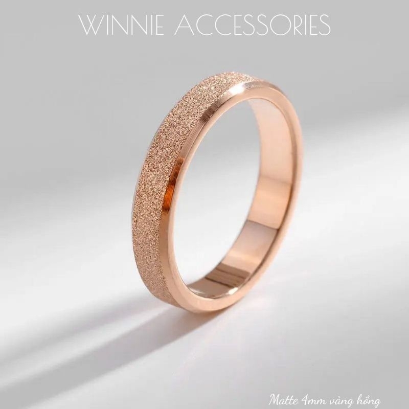 Nhẫn nữ titan matte 4mm VH