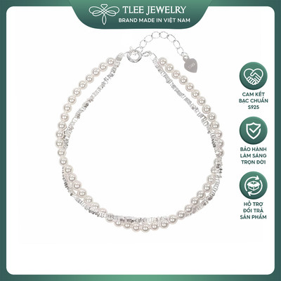 Lắc tay bạc nữ TLEE, vòng tay hạt bạc vỡ xoắn trai nữ tính TLEE JEWELRY LT0300
