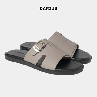 Dép Da Nam Quai Ngang Thương Hiệu DARIUS STORE D243 Màu Đen