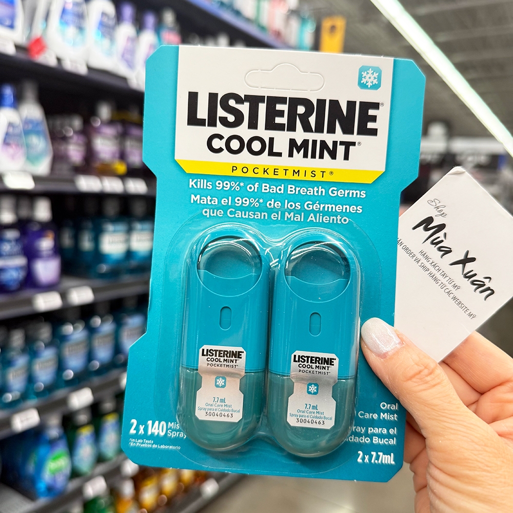 Xịt thơm miệng Listerine Pocketmist - Cool Mint, 2 x 7.7ml