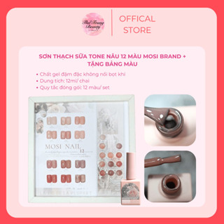  Set 12 Màu Sơn Mosi Nâu Thạch Sữa - Kèm Bảng Màu Sang Trọng 