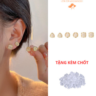  Set 3 Đôi Bông Tai Nữ Mặt Đá Nhỏ Gọn Trẻ Trung Cá Tính Phong Cách Hàn Quốc  