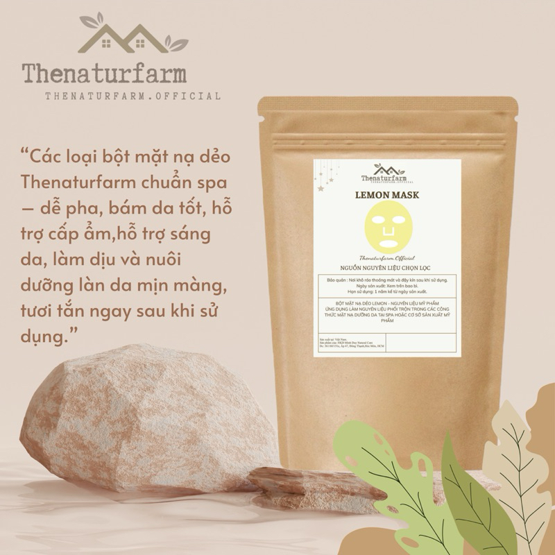 Bột mặt nạ dẻo hỗ trợ mờ thâm sáng da cao cấp Thenaturfarm [ LEMON MASK ] [ 100GR ]