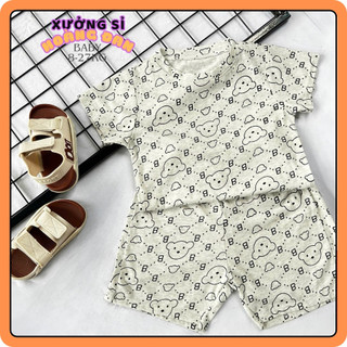 (8-27kg) Bộ Cotton 100% In Hình Gấu/In Ngựa Dễ Thương | Vải Mềm Mại, Thấm Hút Mồ Hôi, Mặc Mát Mùa Hè Cho Bé