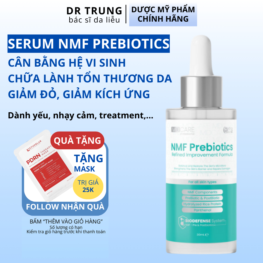 Serum lợi khuẩn, giảm đỏ, phục hồi da MD CARE NMF Prebiotics Serum 30ml