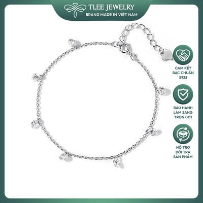Lắc tay bạc nữ TLEE chuỗi hạt đá lấp lánh đáng yêu TLEE JEWELRY LT0178