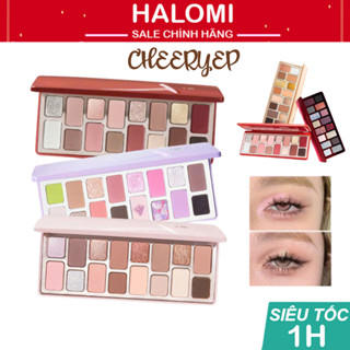 Bảng phấn mắt Qianyan Cheeryep Natural Color True 16 ô nhũ bám phấn lên màu siêu đẹp