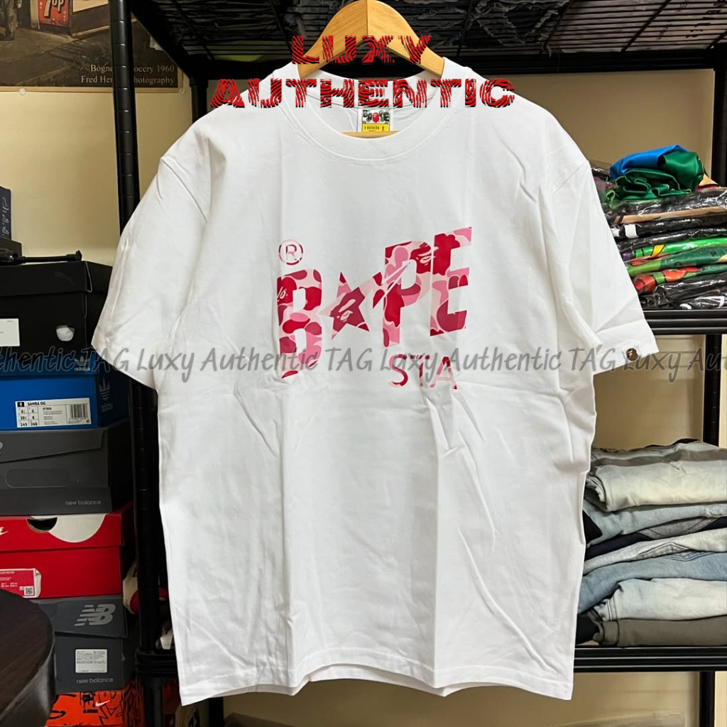 Áo Phông Bape Star Pink Unisex Cotton Cao Cấp - Luxy Authentic