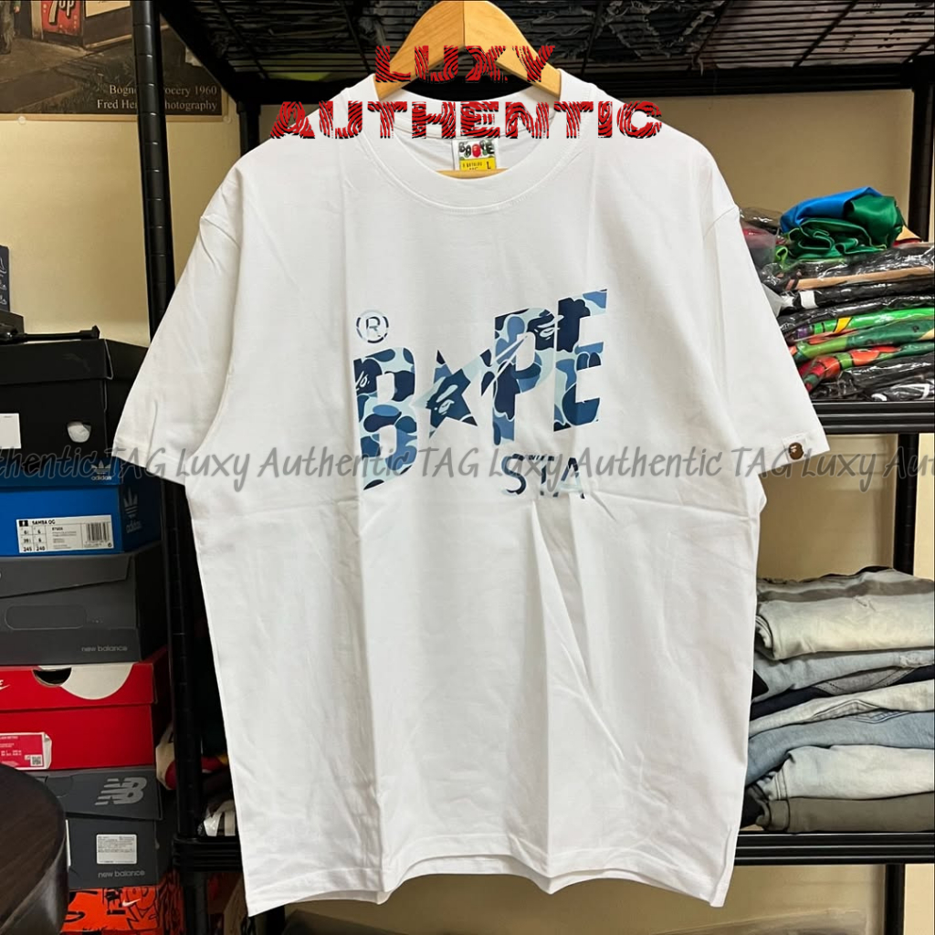 Áo Phông Bape Star Xanh Dương Unisex Cotton Cao Cấp - Luxy Authentic