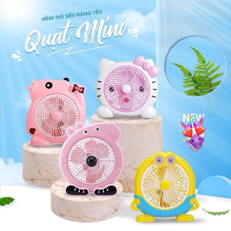 Quạt Mini Hình Thú Dễ Thương để bàn cắm điện phù hợp cho dân văn phòng và trẻ nhỏ
