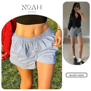 Noahstudio Quần short nữ kẻ caro mùa hè, đồ ngủ tí hon mặc nhà, quần đùi cạp thấp đi biển
