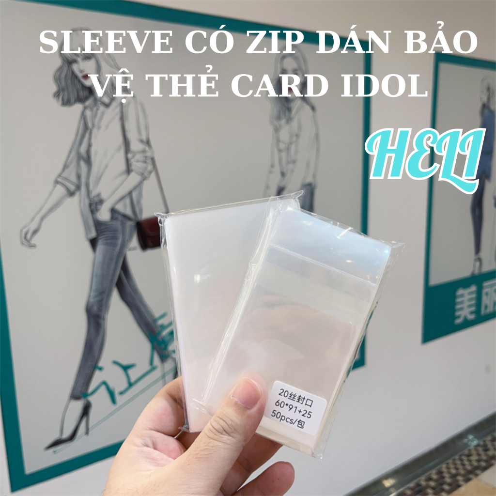 (SLEEVE CÓ NẮP) SET 20/50 SLEEVE TRONG CÓ ĐẦU DÁN CHỐNG NƯỚC BẢO VỆ THẺ/ CARD/ BÀI UNO/ HÌNH IDOL/ C