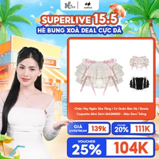 [ Võ Hà Linh x Madmind ] Chân Váy Ngắn Xòe Tầng ( Có Quần Bảo Hộ ) Bowie Coquette Mini Skirt MADMIND - Màu Trắng / Đen