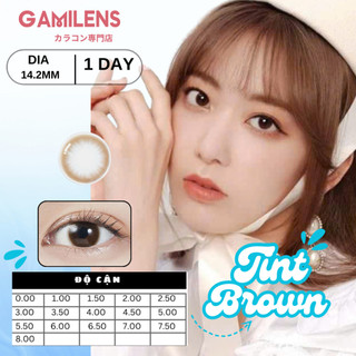 🌸 Lens 1 ngày 24h sử dụng TINT BROWN 14.2mm Nhật Bản - Gamilens 🌸