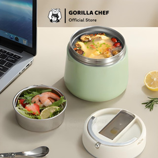 Bình ủ cháo giữ nhiệt 1.2L inox 304 Gorilla Chef giữ nhiệt 3-6 tiếng, chống đổ khi mang đi