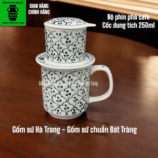 Phin pha cafe gốm sứ Bát Tràng vẽ vân mây