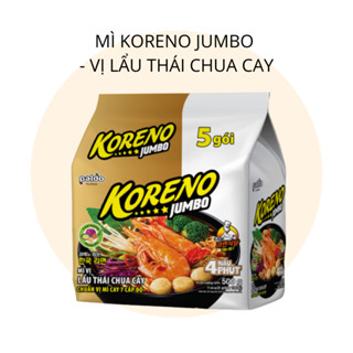  1 THÙNG 40 GÓI - 8 LỐC MÌ KORENO JUMBO HÀN QUỐC VỊ LẨU THÁI CHUA CAY GÓI 100G 