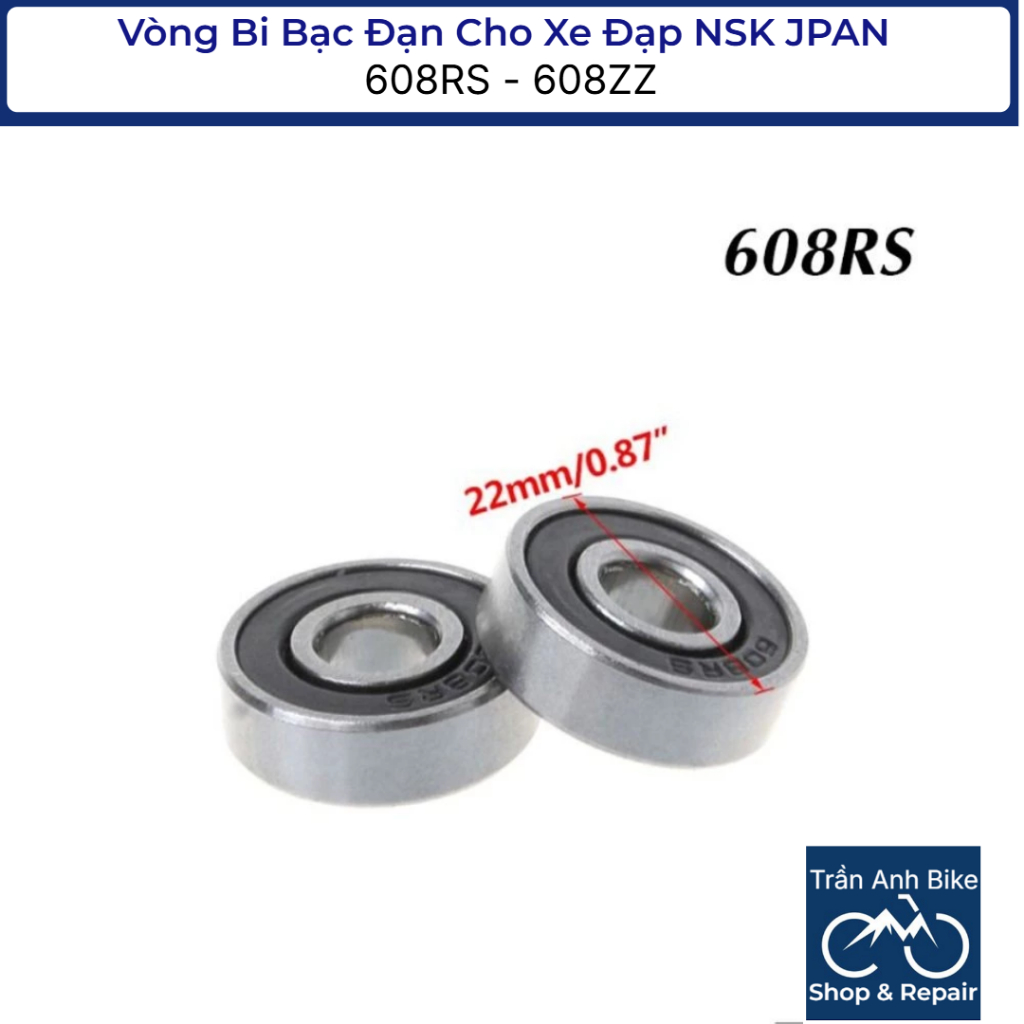 Vòng Bi Bạc Đạn Xe Đạp 608RS  608ZZ - 1 Vòng