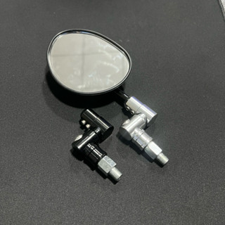  Gương chiếu hậu mẫu tai mèo + chân xoay 360 nhôm cnc ốc inox 304   tặng chân nối   - Phụ kiện 