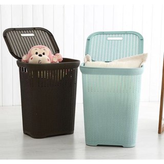 GIỎ ĐỰNG QUẦN ÁO ĐA NĂNG – SỌT ĐAN CÓ NẮP KIỂU HÀN QUỐC GỌN NHÀ – SẠCH SẼ – THẨM MỸ