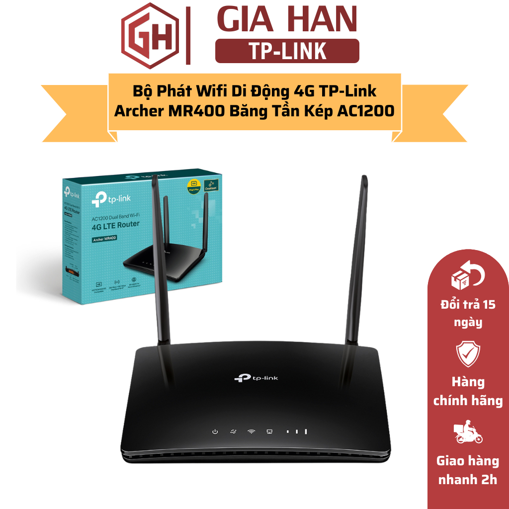 [Hỏa Tốc] Bộ Phát Wifi Di Động 4G TP-Link Archer MR400 Băng Tần Kép AC1200