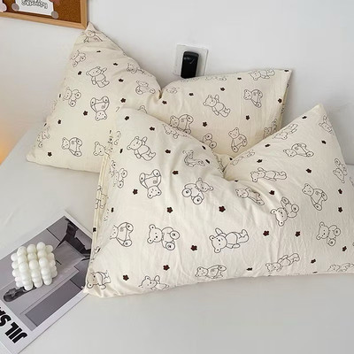 Vỏ gối cotton hàn đũi Bo decor sơ đậu nành vỏ gối nằm kẻ đũi dày dặn có khoá kéo nhiều mẫu kích thước 45x65